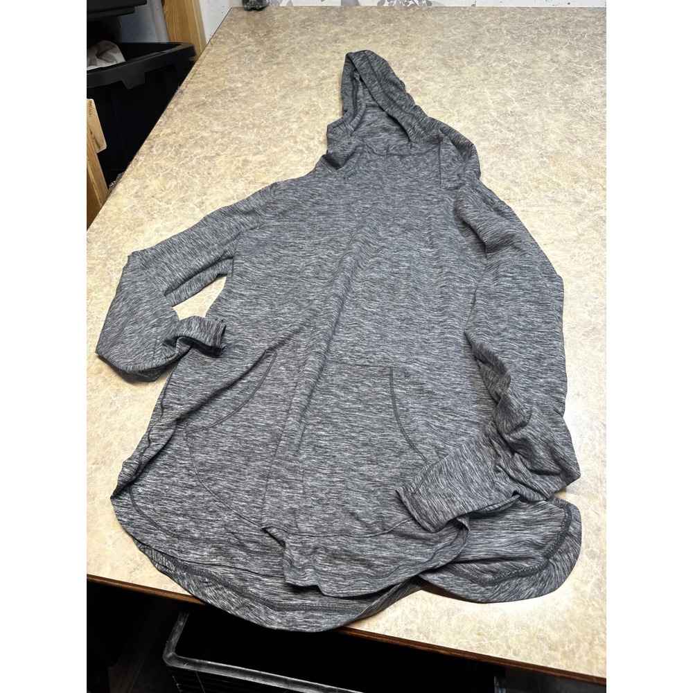 RBX Active Women Gray Space Dye Pullover Hoodie Kangaroo Pocket Tunic Size M